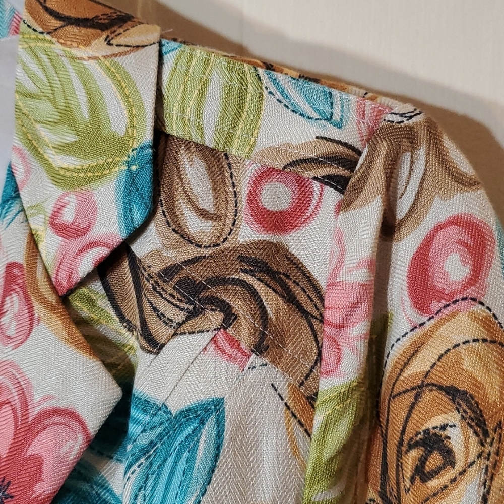 Floral Blazer Bead Detail Buttons & Tie Front Sz10 - Picture 8 of 10